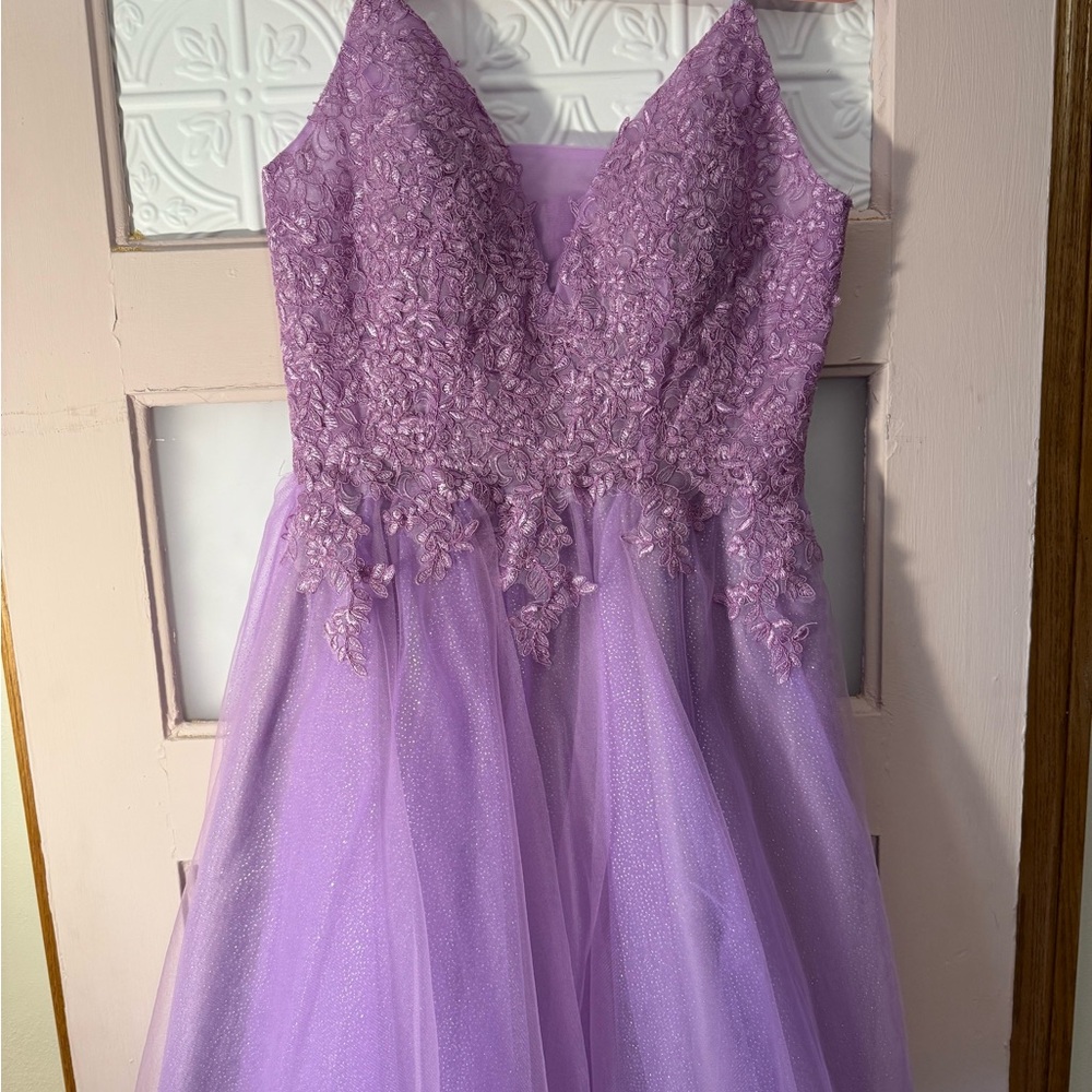 Lavender Lace Juniors Dress